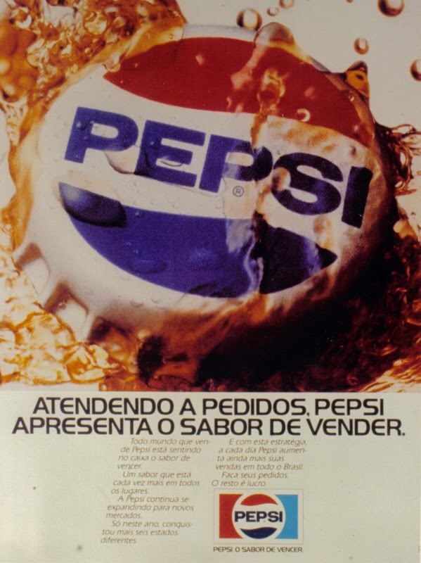 Propaganda da Pepsi em busca de novos estabelecimentos comerciais para a venda do produto.
