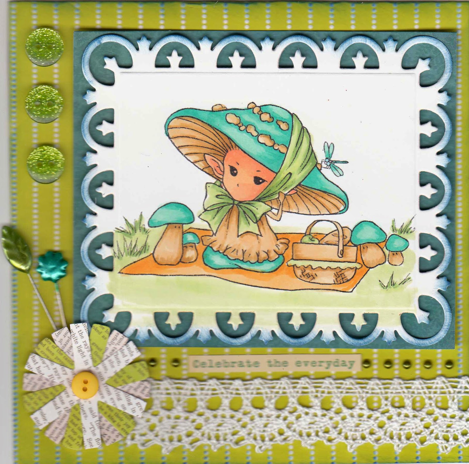 Sweet Pea Stamps: Featured Artist Mitzi Sato-Wiuff, Little Miss Mushroom
