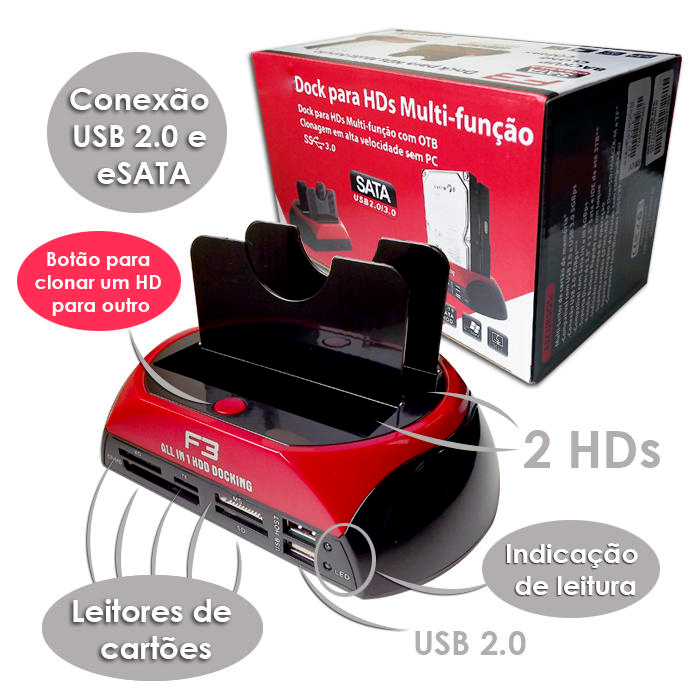 Caixa Nova TI: Dock Station HDs SATA e IDE - USB e eSATA