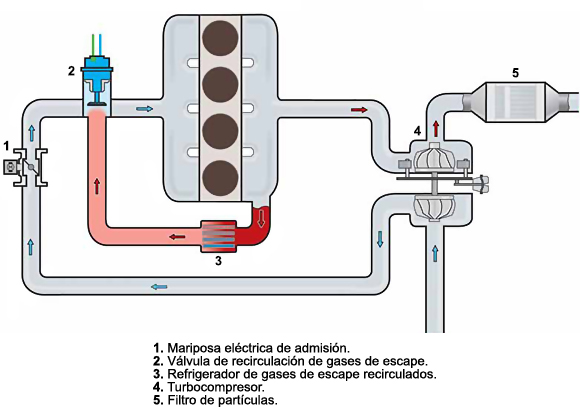 Mecánicos: Recirculación de de escape doble
