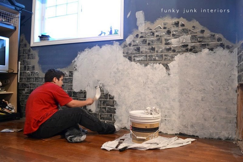 How to make a concrete textured wall part 1 Funky Junk