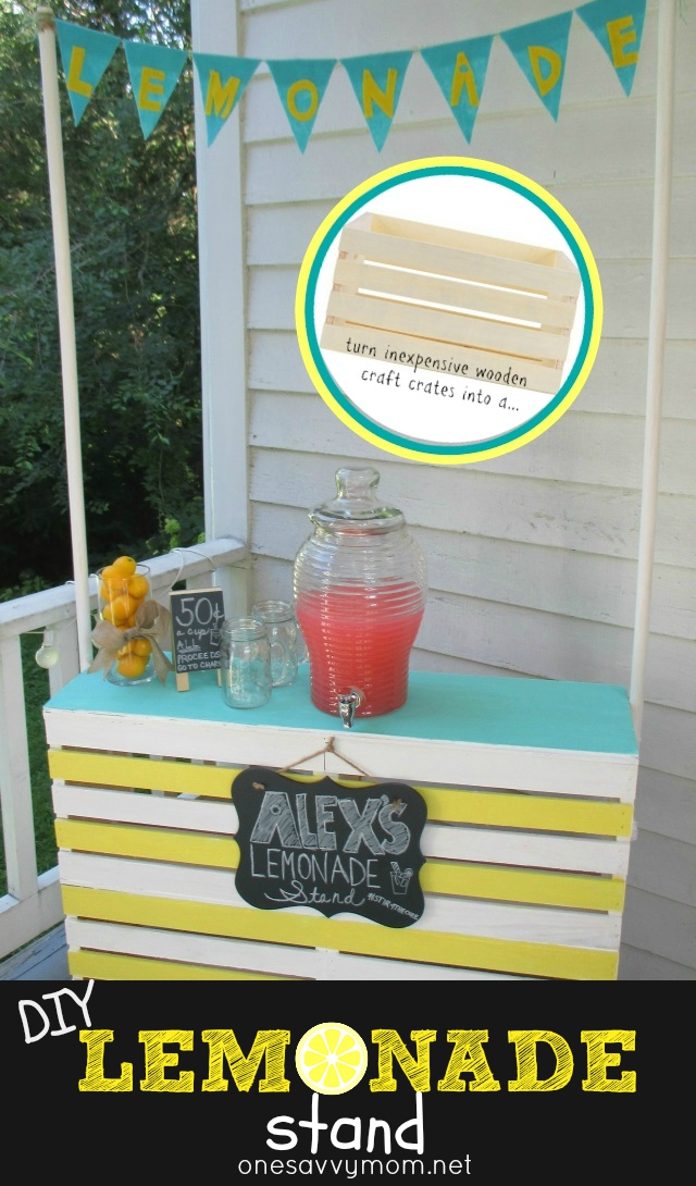 One Savvy Mom Nyc Area Blog How To Build An Easy Diy Lemonade Stand Using Wooden Craft Crates Stir4thecure - Diy Lemonade Stand With Crates
