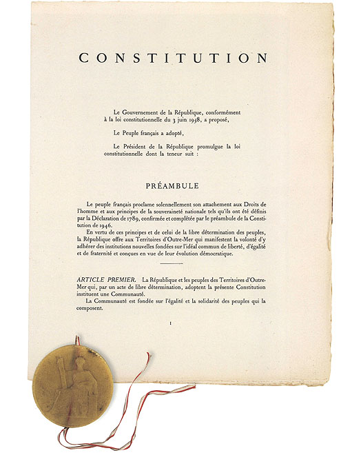 CONNAISSANCE OUVERTE Constitution de 1958 CONNAISSANCE OUVERTE Constitution de 1958