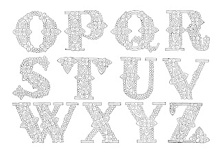 victorian font lettering design collage sheet digital clip art download