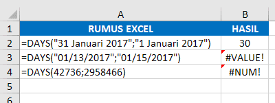 Contoh Fungsi Days Pada Microsoft Excel