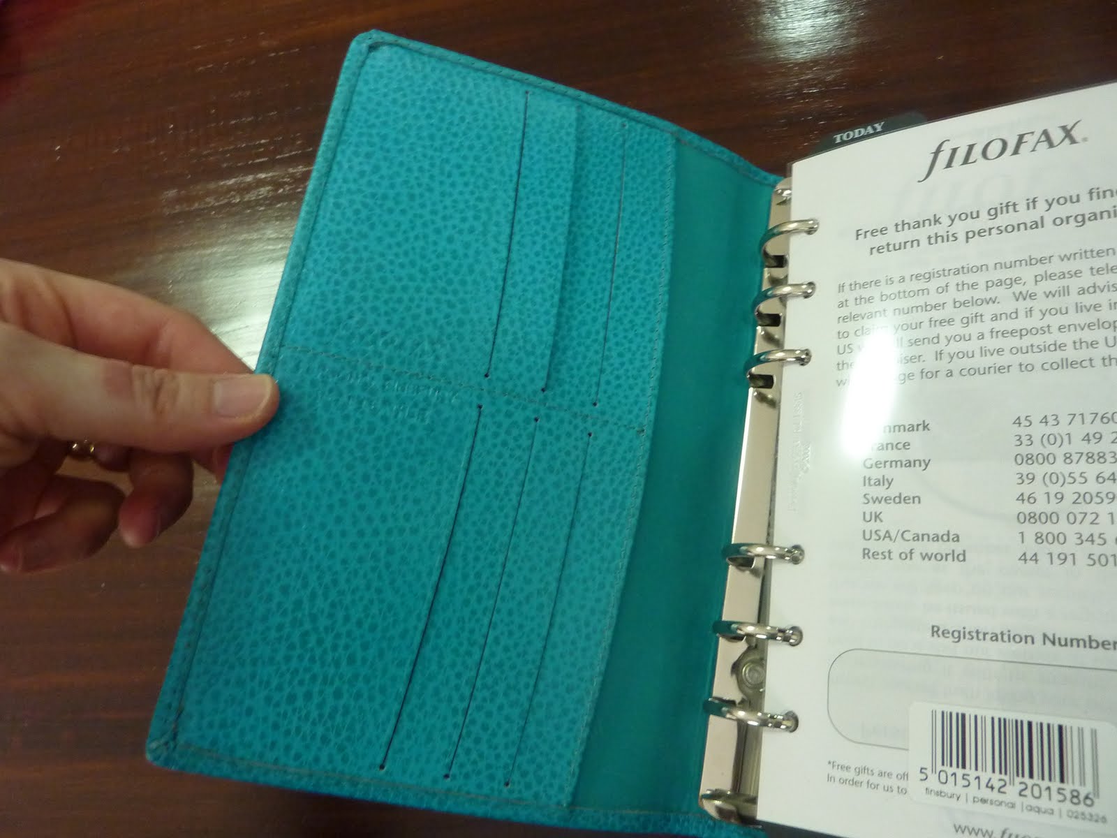 Philofaxy Aqua Finsbury personal size Filofax