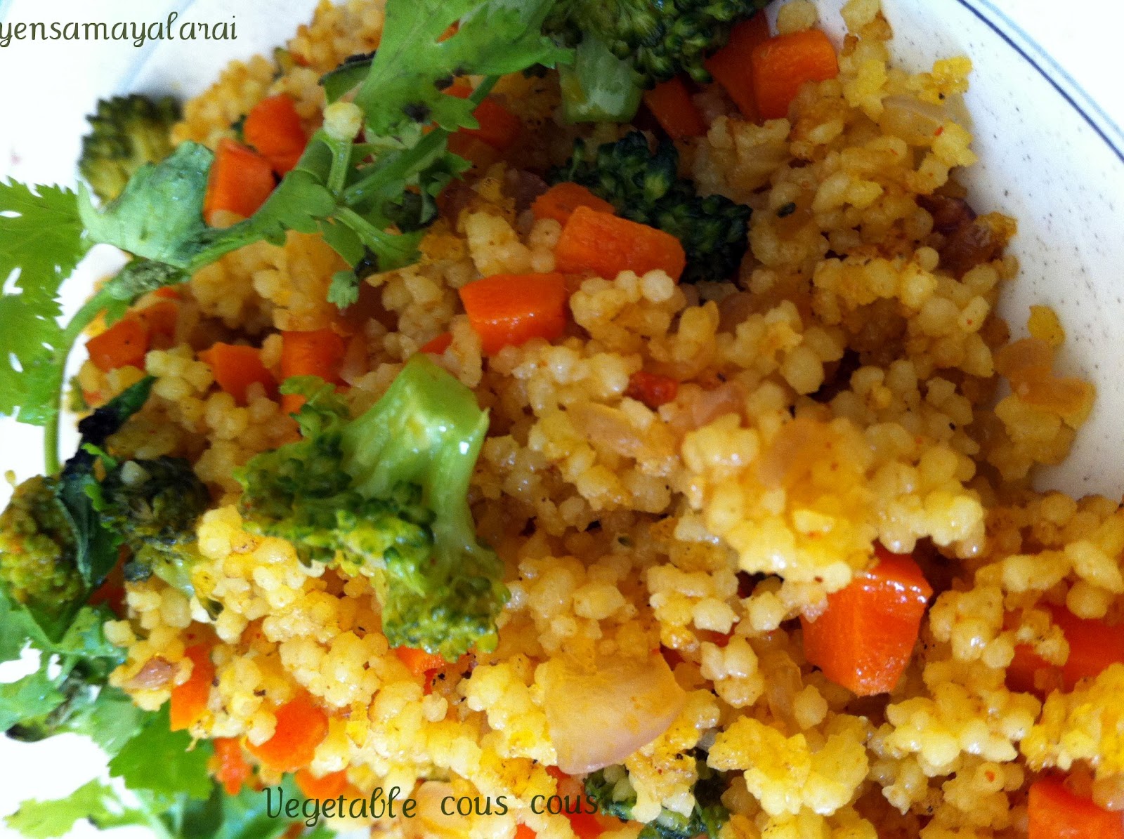 Yen samayal arai VEGETABLE COUSCOUS(KUSKUS)
