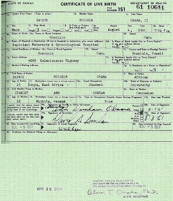 certificado de nacimiento de obama