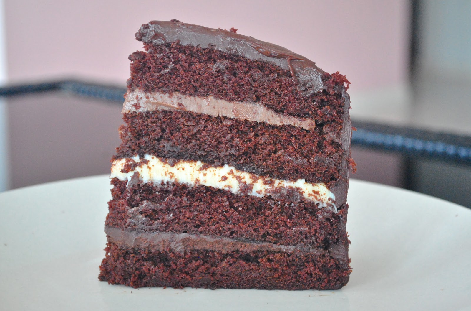 fridays with coco triple chocolate ganache layer cake