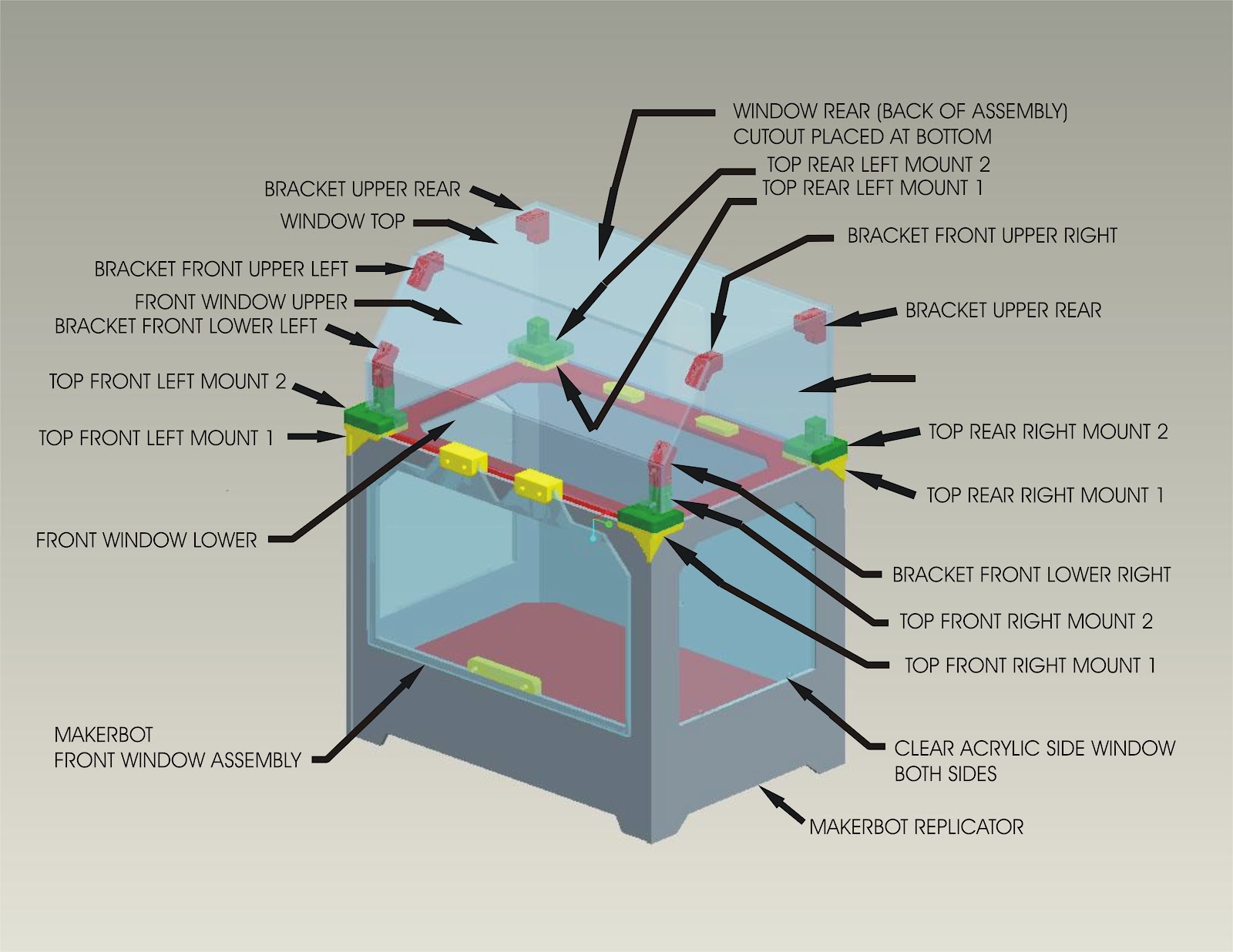 Makerbot Replicator Parts Diagram