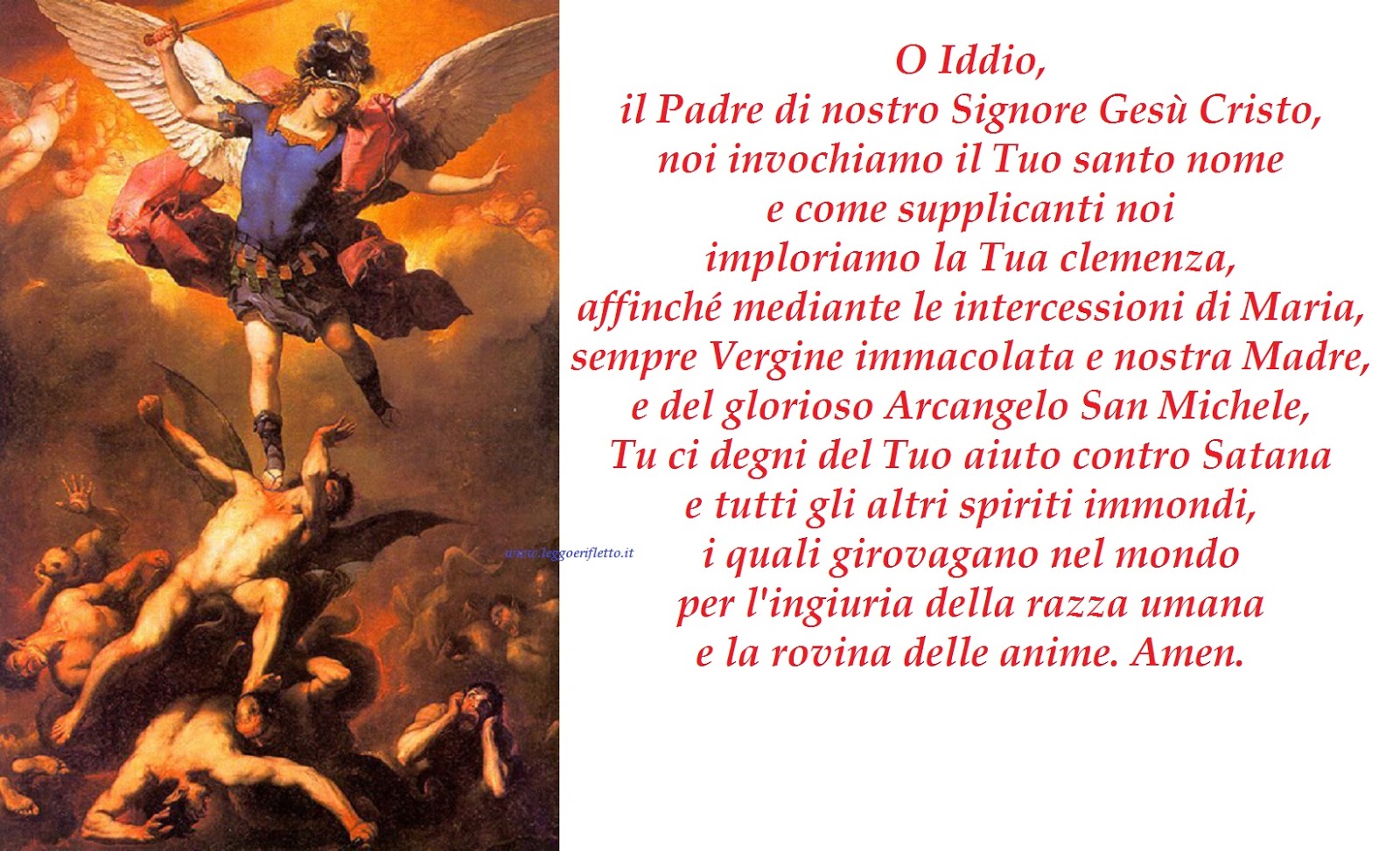 leggoerifletto Orazione originale all'Arcangelo San Michele di Papa Leone XIII, 1930