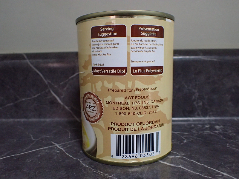 Canned hummus