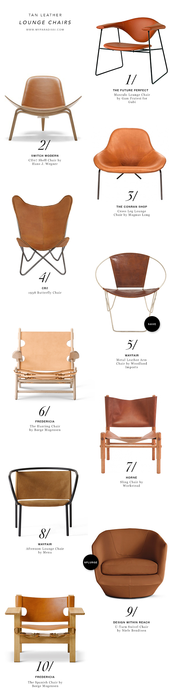 Tan leather lounge chairs