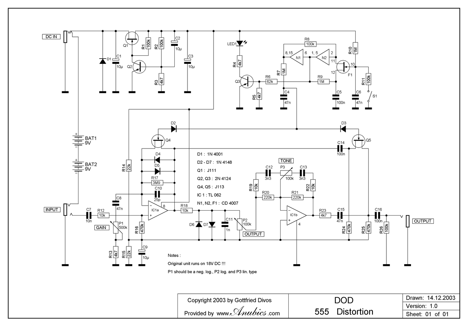 StompBoXed - The Guitar Pedal Builders Repository: DOD 555 Distortion