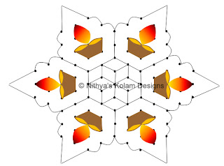 4 Diwali Kolam with interlocked dots