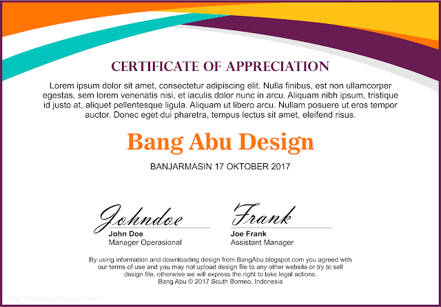 Blank Certificate Background Colored Bang Abu Design