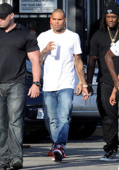 Chris Brown gets to work filming his latest music video ‘Love More’ in ...