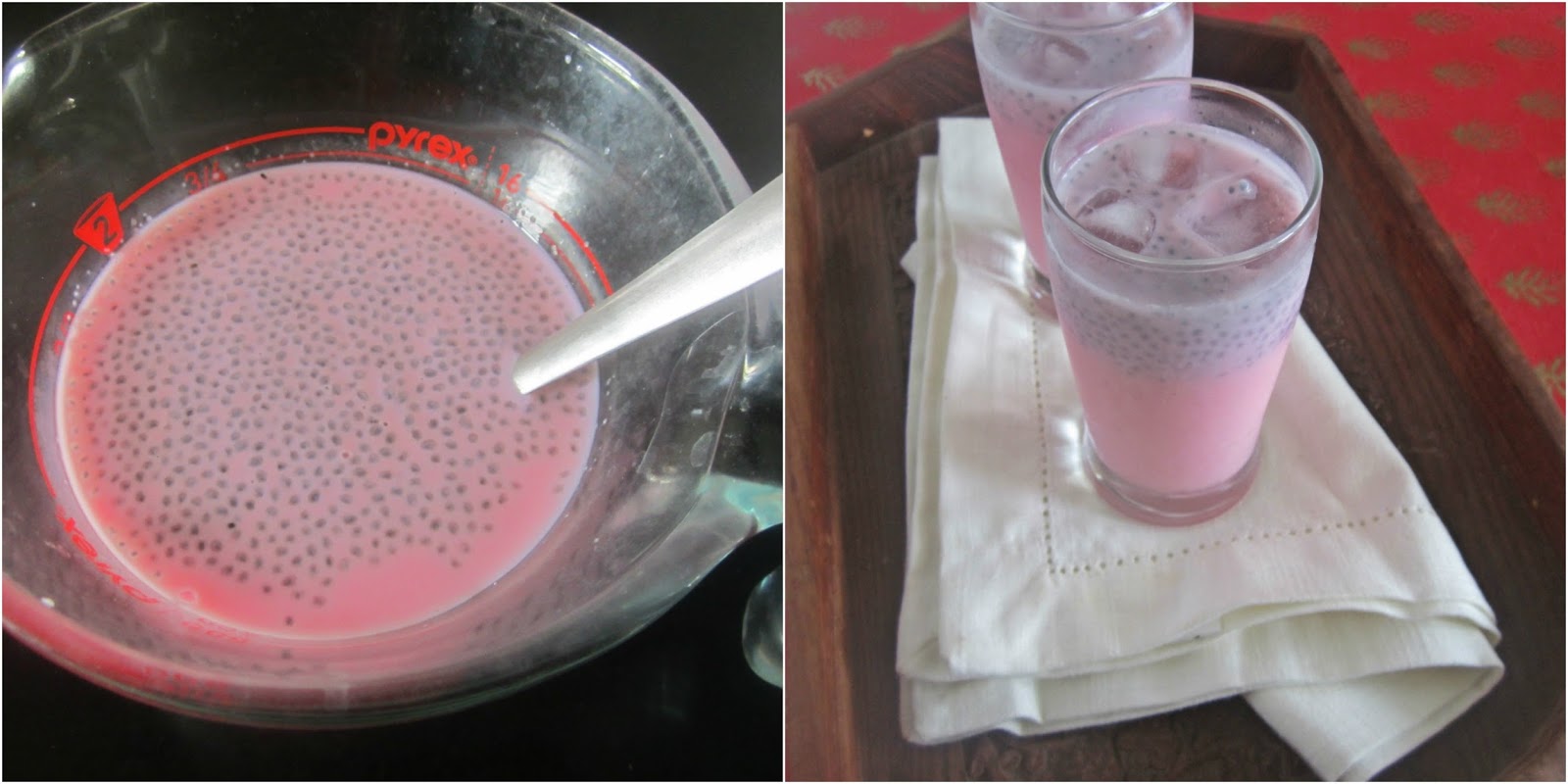 Easycooking Rose Milk with Sabja seeds Summer Drinks Recipe
