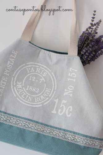 saco - tecido pintado Bag - paint on fabric - handmade