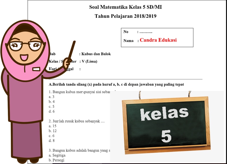 Soal Matematika Kelas 5 Kubus Dan Balok Dan Kunci Jawaban
