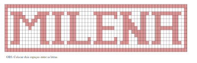Gráfico de letras do alfabeto para crochê