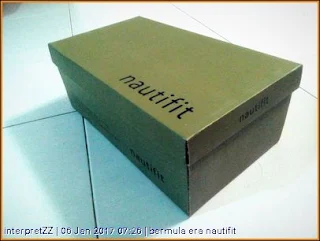 gambar kotak kasut Nautifit yang dibeli di AEON Mall Kota Bharu pada 1 Januari 2016