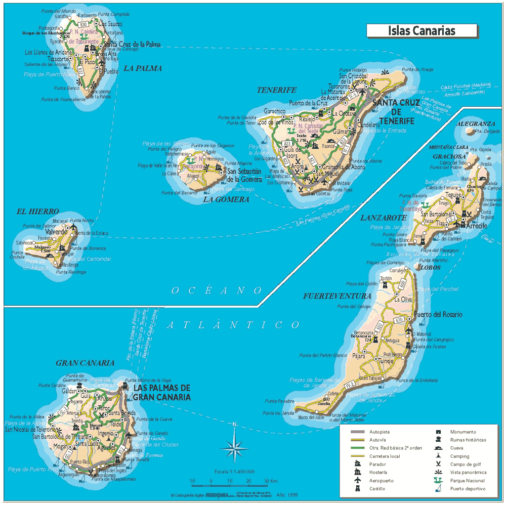 Mappa Isole Canarie Geografia Spagna Canary Islands Map | SexiezPicz ...