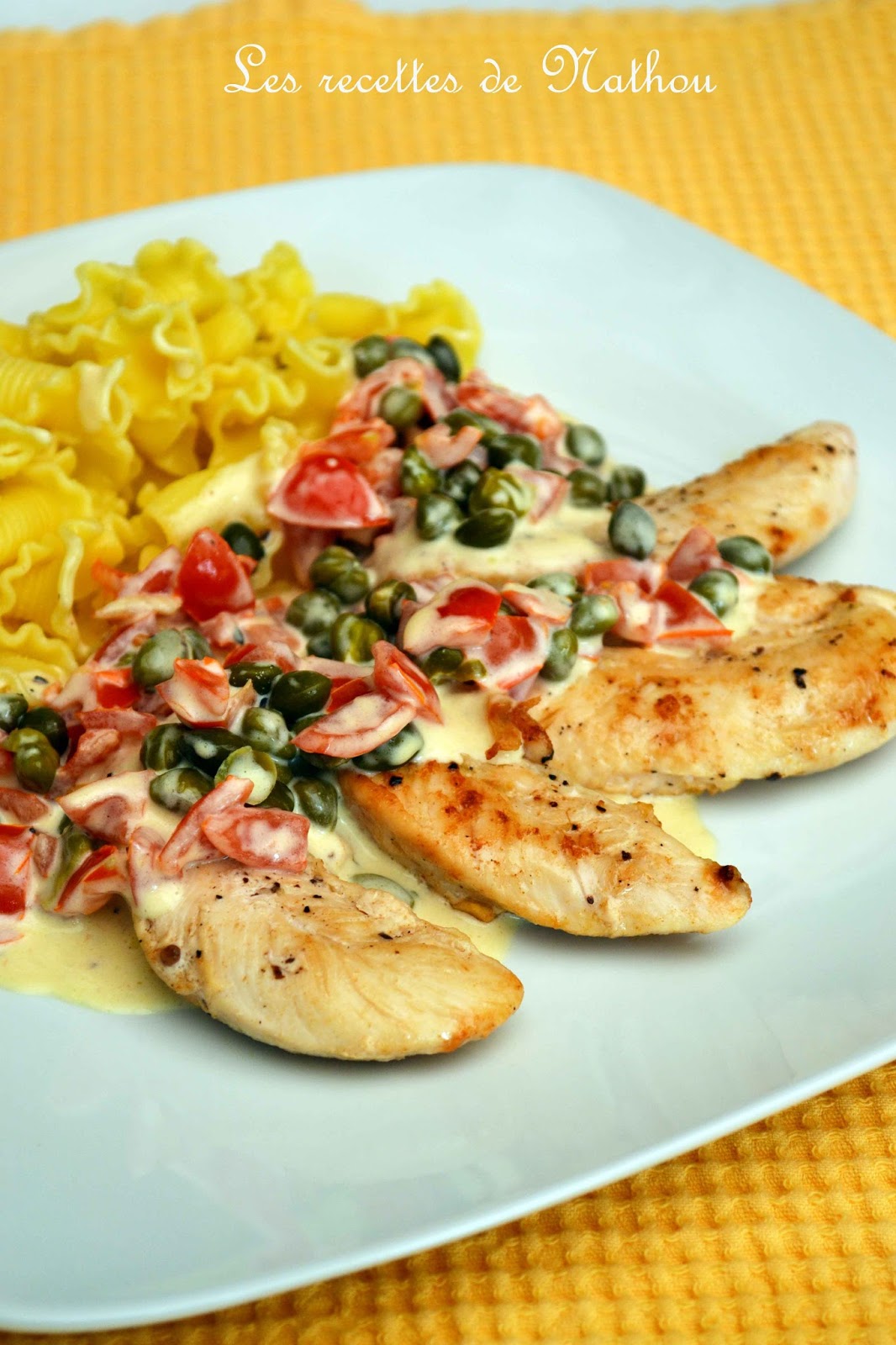 Ma cuisine au fil de mes idées... Aiguillettes de poulet, sauce crémeuse aux tomates cerise et