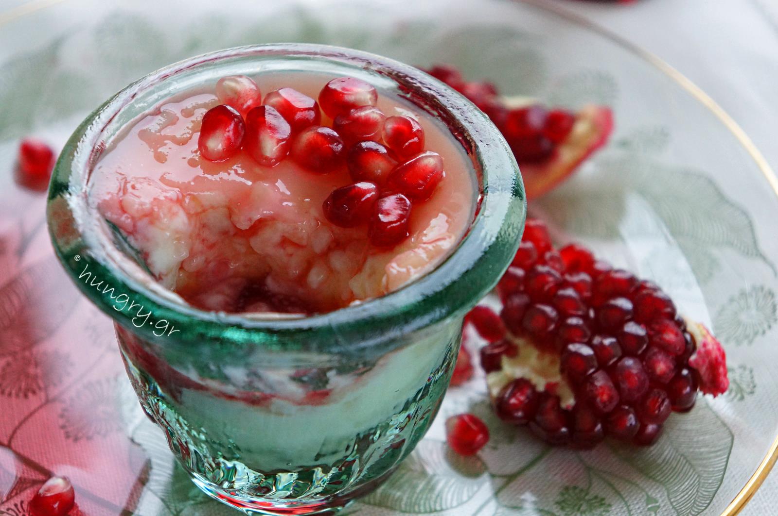 Kitchen Stories Rice Pudding with Pomegranate Syrup