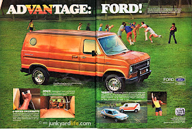 1977 Ford van ad features custom van.