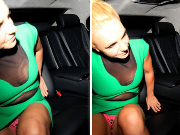 Britney Spears was spotted by paparazzi while showing your vehicle down