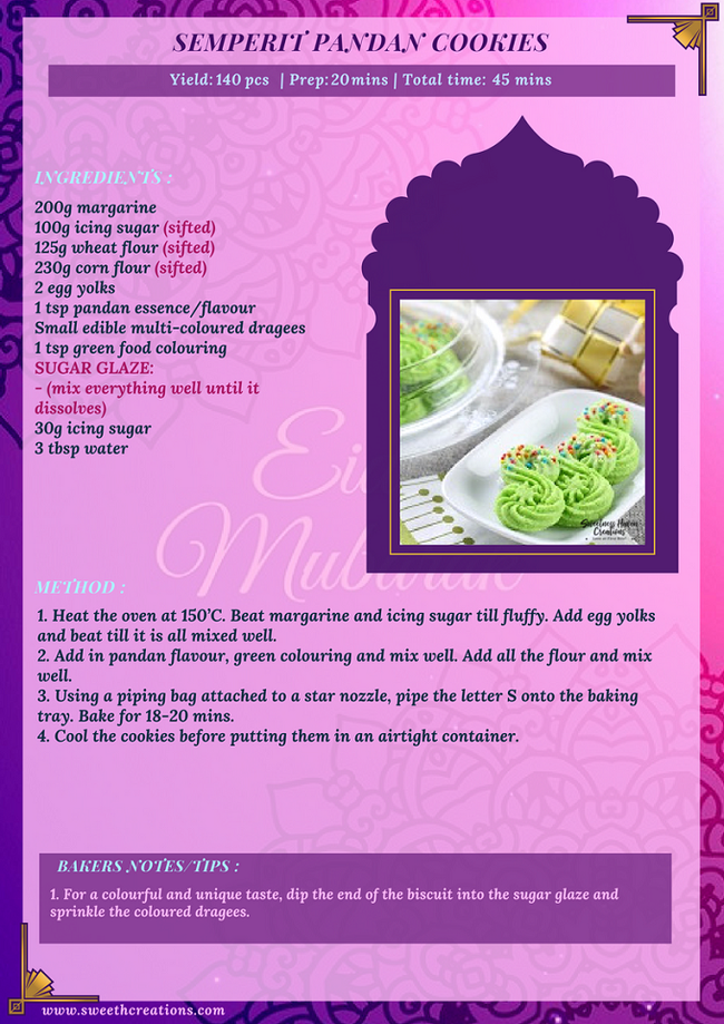 SEMPERIT PANDAN COOKIES RECIPE