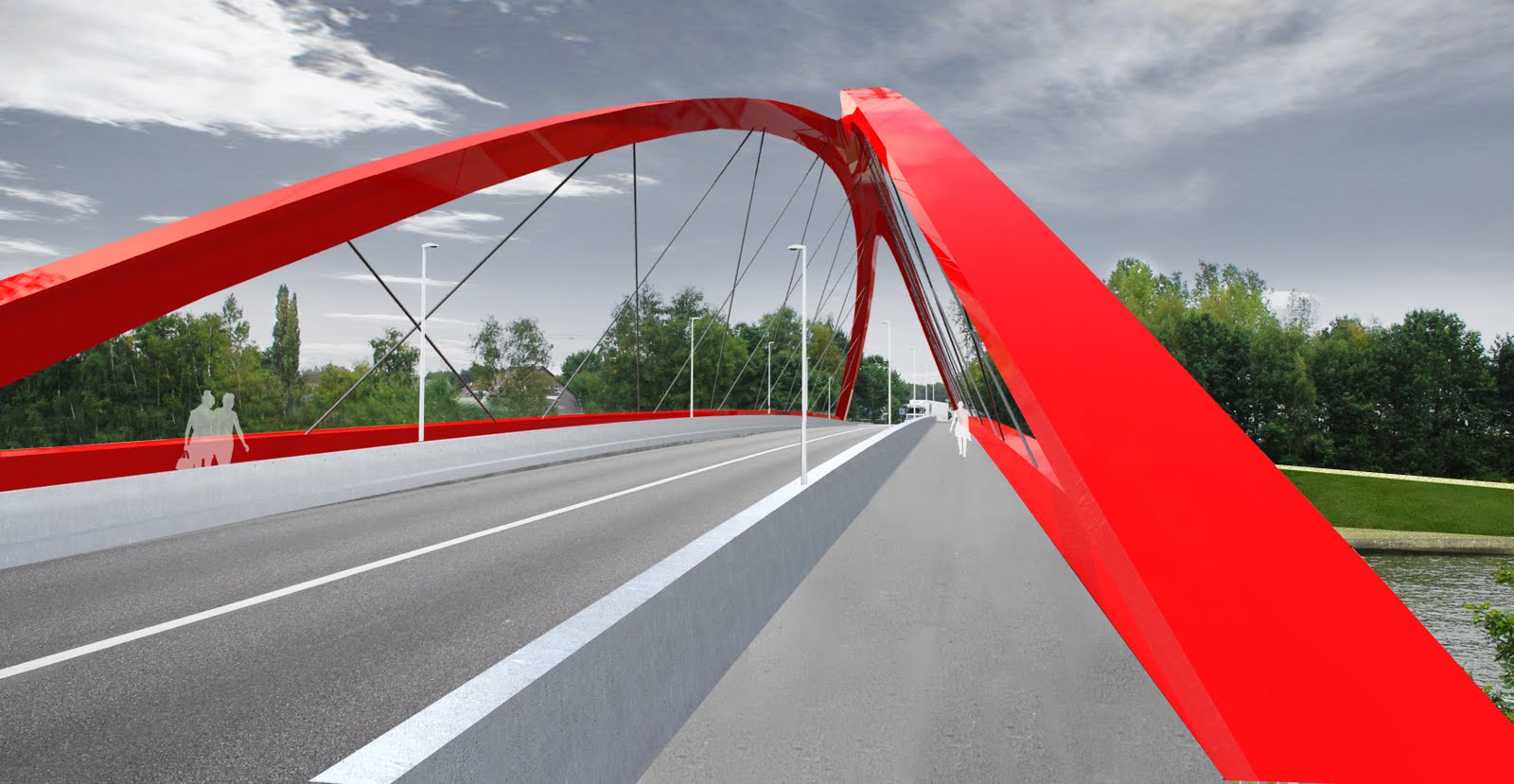 unbuilts Bridge Design BowString Bridge Albert Canal Belgium