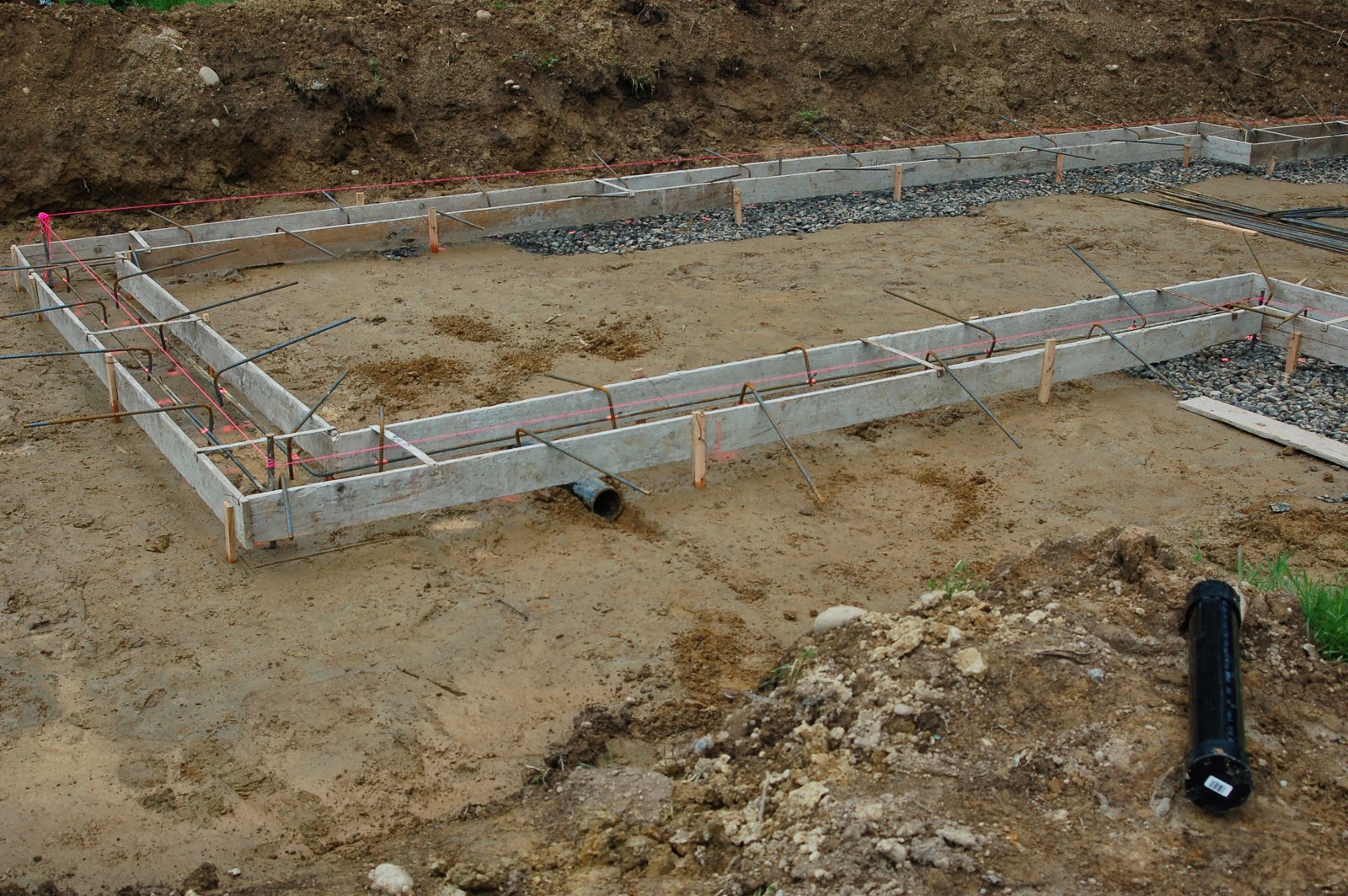 Building my House Rain and Shine, the footings are secure