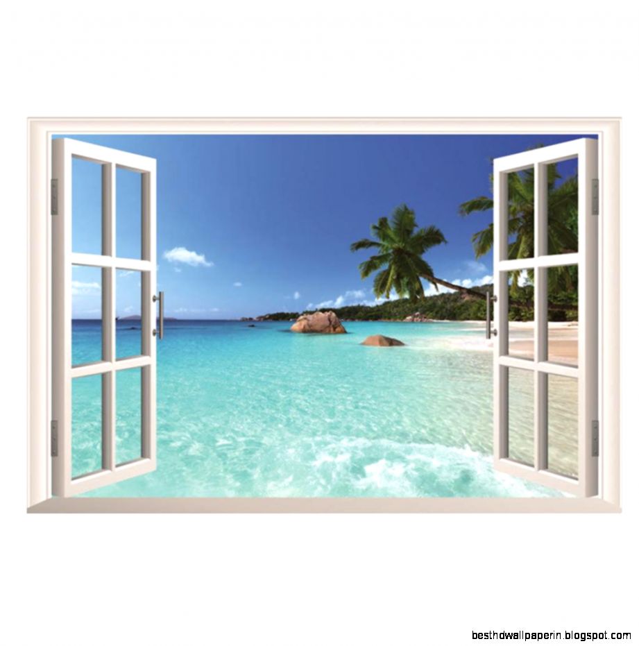 1111 Wholesales 3d hd window wall paper sea views 3d eco friendly