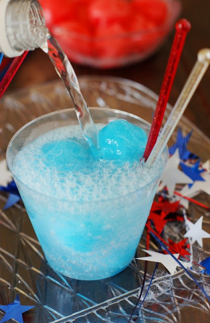 How to Make Red White & Blue Italian Ice Floats Image