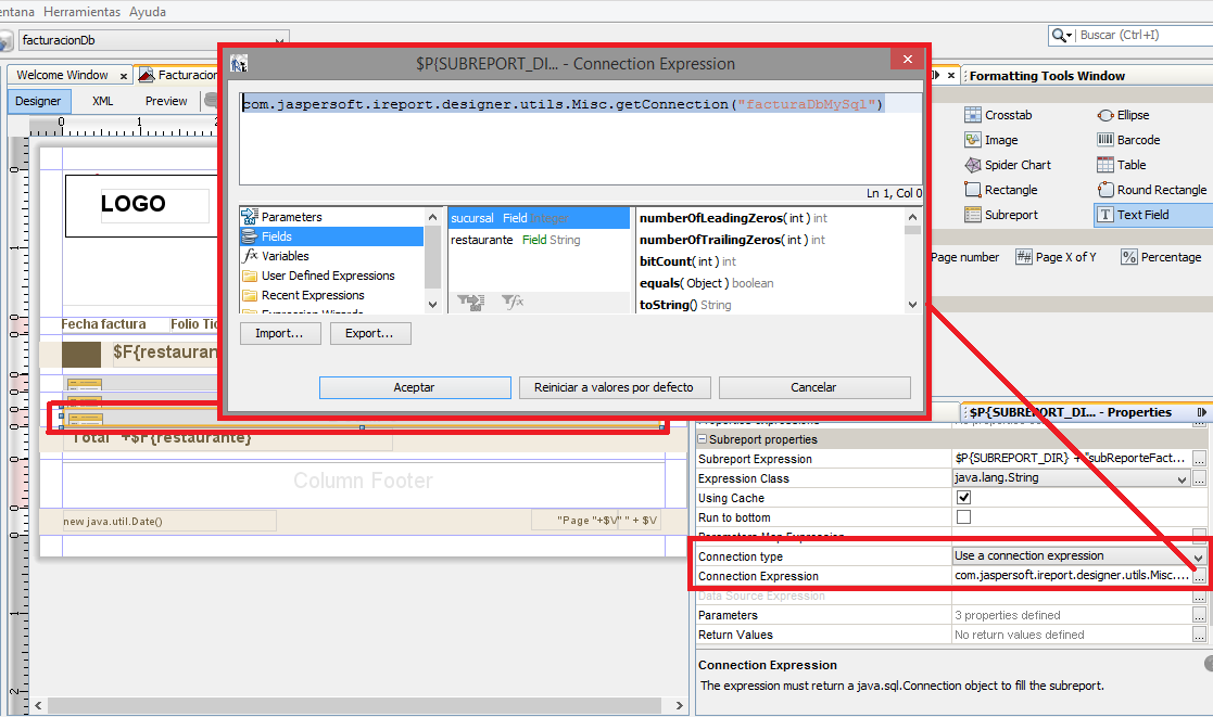 Solución en Java: Jasper Reports con iReport Multiples Bases de Datos