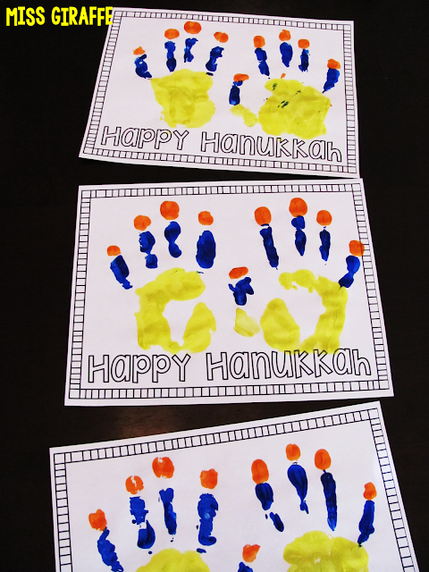 Directions for how to do a FREE Hanukkah handprint craft for kids
