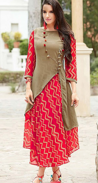 western kurti design, women's fashion, ladies kurti, formal wear for girls, kurtiyan,