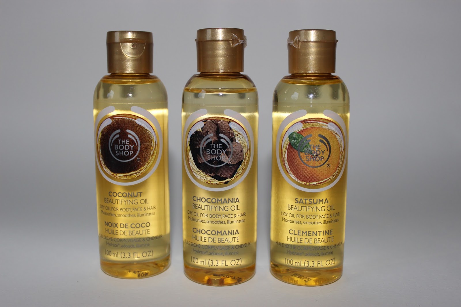 Speed Review: The Body Shop Beautifying Oils (Coconut, Chocomania, Satsuma)  | SKIN DEEP