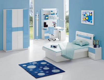 Desain Kamar Tidur Biru