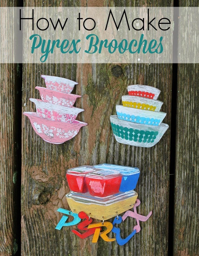 how to make vintage pyrex novelty shrinky dink brooches