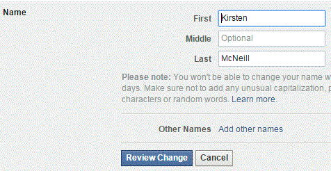 How To Edit Facebook Name