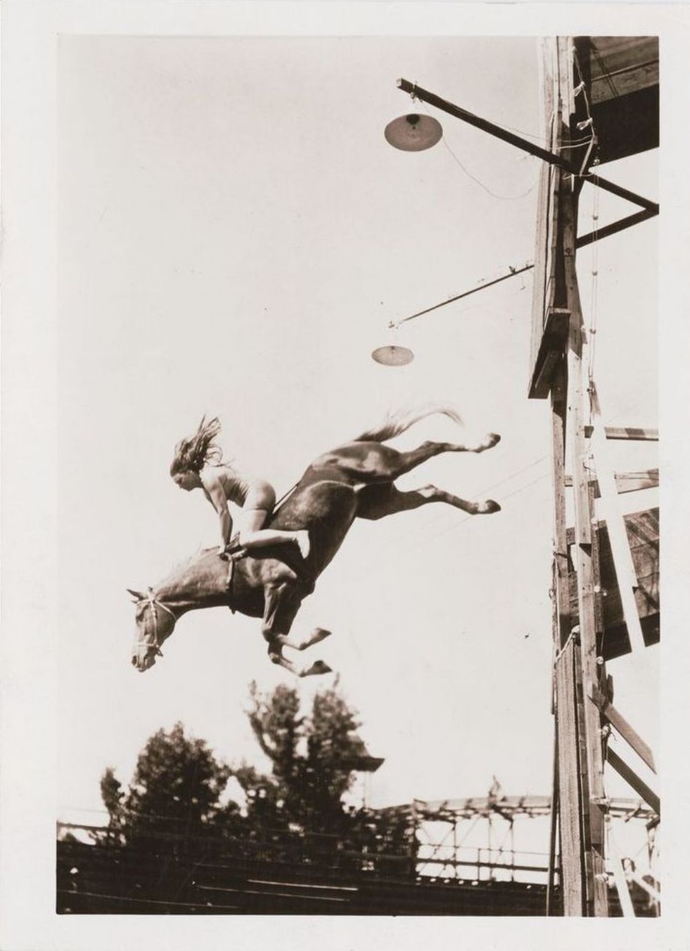 20 Incredible Vintage Photographs of Women Diving Horses in Atlantic City From the Early 20th