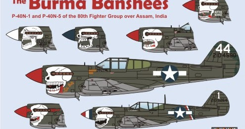 PM Decals 1/32 P-40N,,the Burma Banshees III." 
