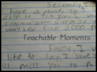 Teachable Moment Letter