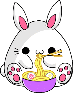 Imágenes Kawaii Tiernas Hermosas Amor Comida conejo ramen con movimiento animadas gif