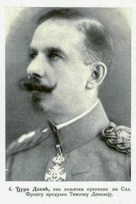 Djura Dokić as Colonel of Cavalry at the Salonica front, took over the Timok Division