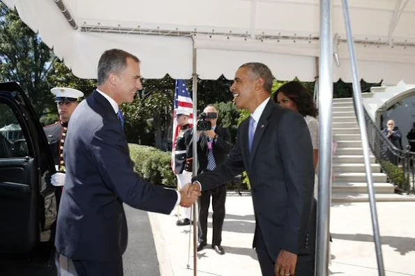 Queen Letizia of Spain meets with US First Lady Michelle Obama at the White House in Washington, DC, USA, Michelle Obama welcomed Queen Letizia to the White House