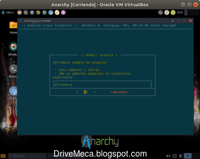 Escribimos nombre a la cuenta de usuario comun Escribimos nombre a la cuenta de usuario comun